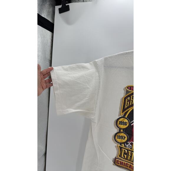 Vintage NBA Chicago Bulls 1996 Greatest Team Ever Championship Starter T Shirt - Picture 3 of 7